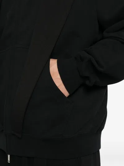 Medeea Lapels Zip Hoodie Jacket In Black
