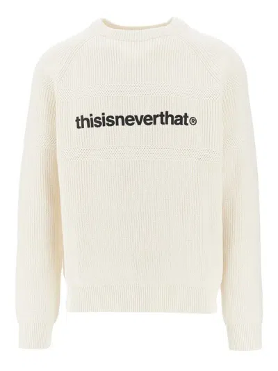 This Is Never That Logo-print Sweater In Neutral