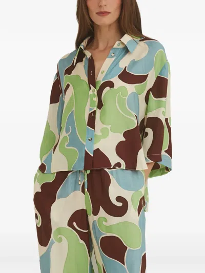 Cara Cara Calvia Printed Shirt In Neutral