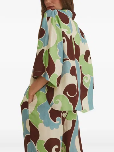 Cara Cara Calvia Printed Shirt In Neutral