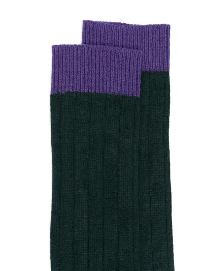 In The Box Ribbed Colour-block Socks In Multi