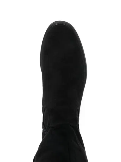 Keys Side Zip Calf Suede Knee-high Boots In Black