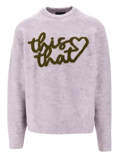 This Is Never That Heart-logo Sweater In Purple