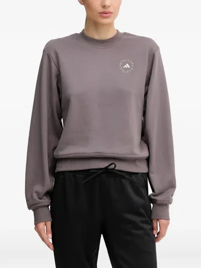 Adidas By Stella Mccartney Crew-neck Training Sweater In Brown
