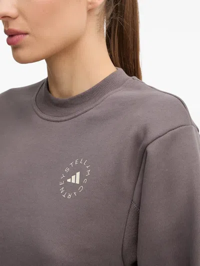 Adidas By Stella Mccartney Crew-neck Training Sweater In Brown