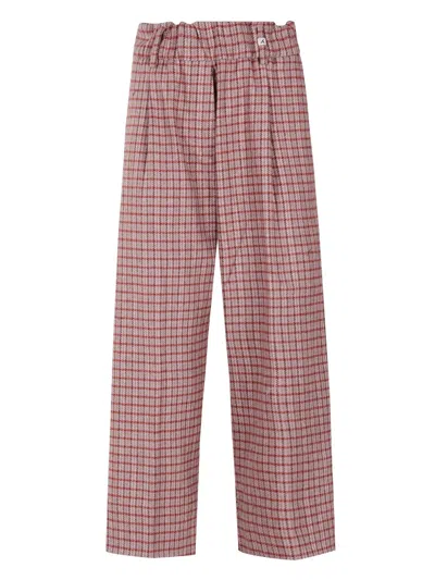Myths Checked-pattern Trousers In Pink