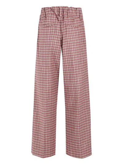 Myths Checked-pattern Trousers In Pink