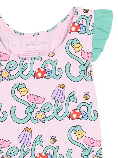 Stella Mccartney Logo-print Swimsuit In Pink