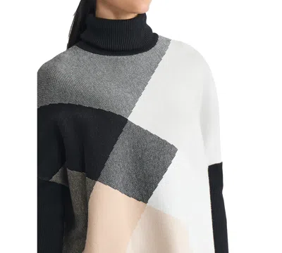 Jones New York Petite Turtle Neck Long Sleeve Sweater In Multi