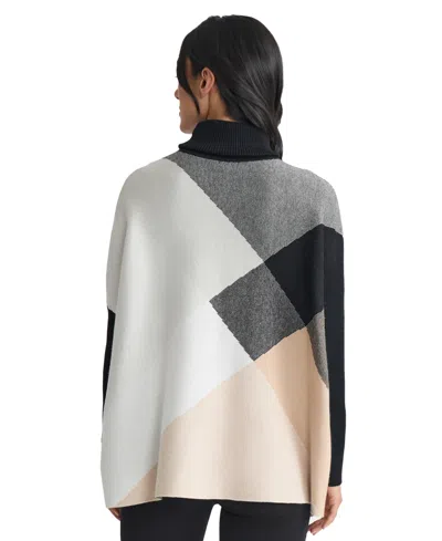 Jones New York Petite Turtle Neck Long Sleeve Sweater In Multi