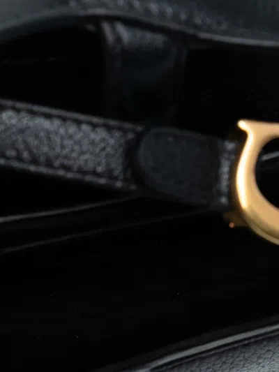 Pre-owned Dior 2021 Micro Goatskin Saddle Satchel In Black