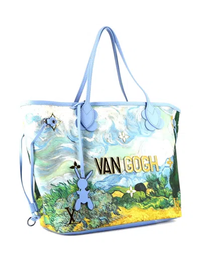 Pre-owned Louis Vuitton X Jeff Koons 2017 Neverfull Masters Van Gogh Canvas Tote Bag In Blue