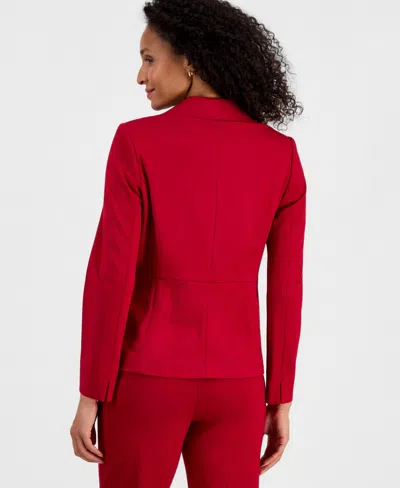 Kasper Compression One-button Long-sleeve Jacket, Regular & Petite In Red