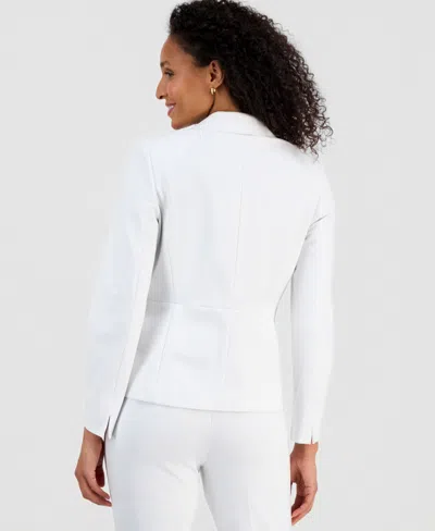Kasper Compression One-button Long-sleeve Jacket, Regular & Petite In White
