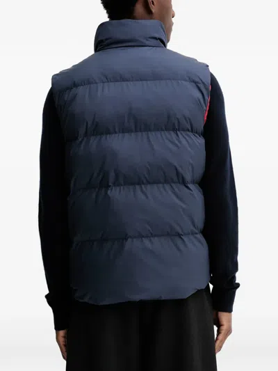 Bally Buttoned Quilted Reversible Gilet In Blue