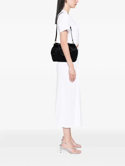 Pre-owned Prada 2013-2025 Tessuto Bow Satchel In Black