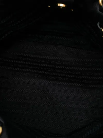 Pre-owned Prada 2013-2025 Tessuto Bow Satchel In Black