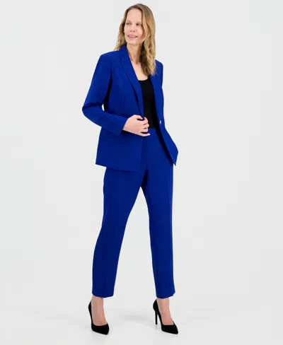 Kasper Women's Stretch Crepe Peak-lapel Jacket In Blue