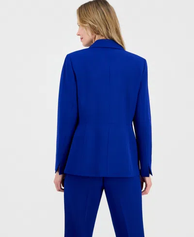 Kasper Women's Stretch Crepe Peak-lapel Jacket In Blue