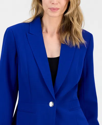 Kasper Women's Stretch Crepe Peak-lapel Jacket In Blue