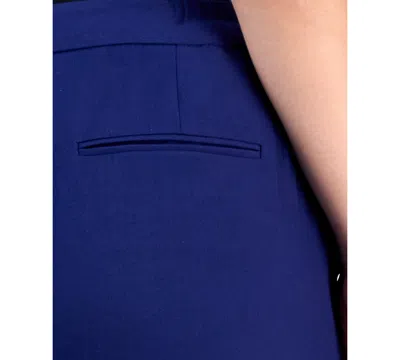 Le Suit Plus Size Notch-lapel Mid-rise Pantsuit In Blue