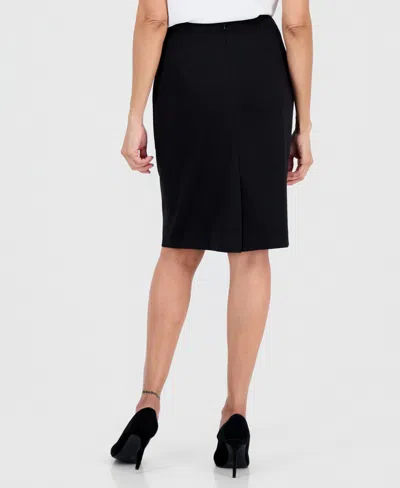 Le Suit Women's Square-neck Button-front Skirt Suit In Black