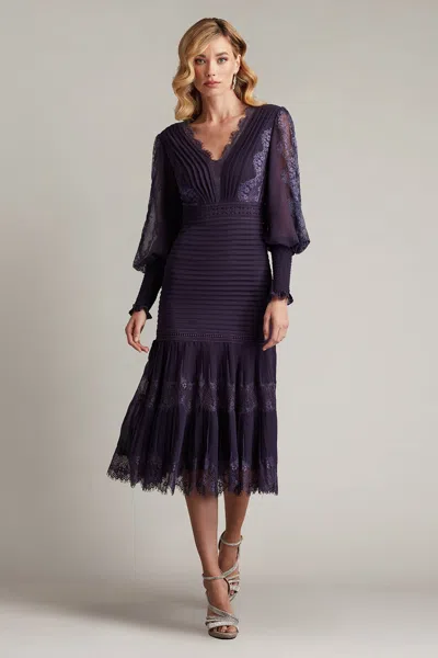Tadashi Shoji Nyssa Bishop Sleeve Dress In Purple