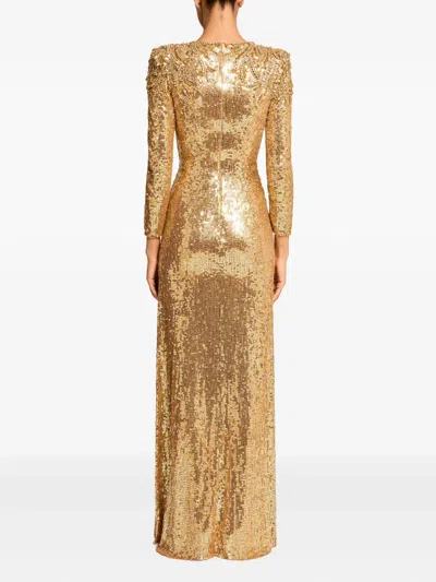Jenny Packham Sequin Embellished Dulcet Dress In Gold