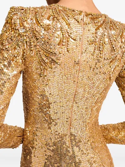 Jenny Packham Sequin Embellished Dulcet Dress In Gold