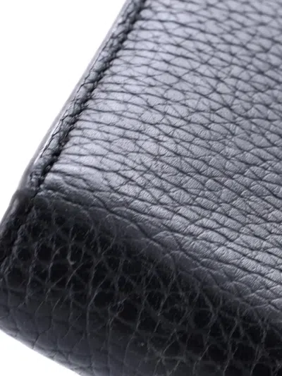 Pre-owned Louis Vuitton Comete Wallet Leather Long Small Wallets In Black