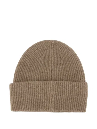 Samsoe & Samsoe Ribbed Hat In Brown