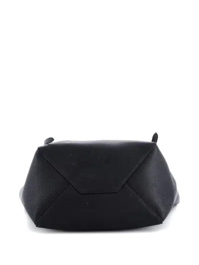 Pre-owned Celine Phantom Tie Cabas Leather Small Tote Bag In Black