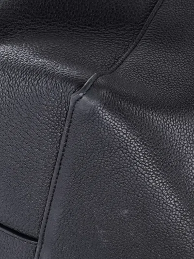 Pre-owned Celine Phantom Tie Cabas Leather Small Tote Bag In Black