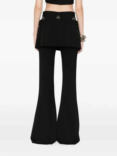 Medeea Detachable Skirt Flared Trousers In Black