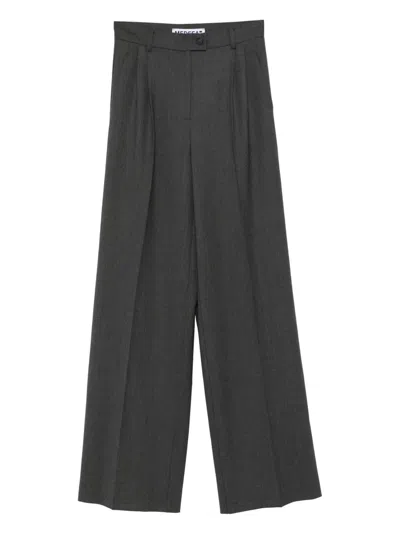 Medeea Pleated-front Tailored Trousers In Gray