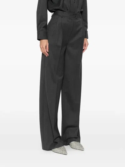 Medeea Pleated-front Tailored Trousers In Gray