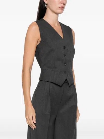 Medeea Button-front Waistcoat In Gray