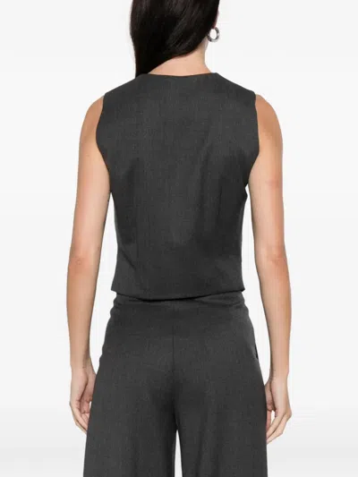 Medeea Button-front Waistcoat In Gray