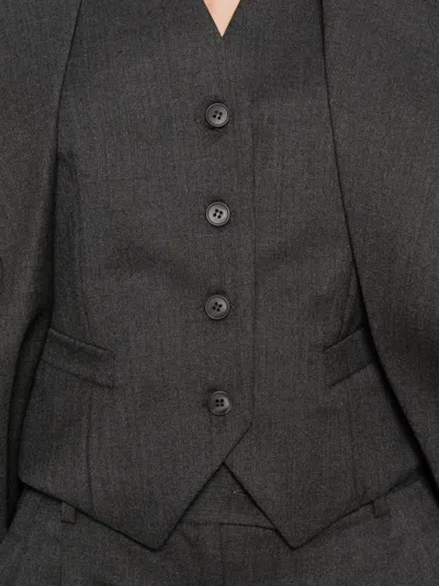 Medeea Button-front Waistcoat In Gray