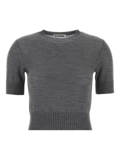 Jil Sander Wool T-shirt In Gray