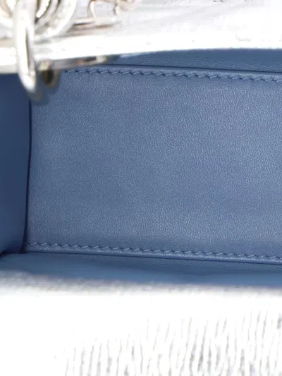 Pre-owned Dior My Lady  Bag Cannage Quilted Leather Satchel In Silver