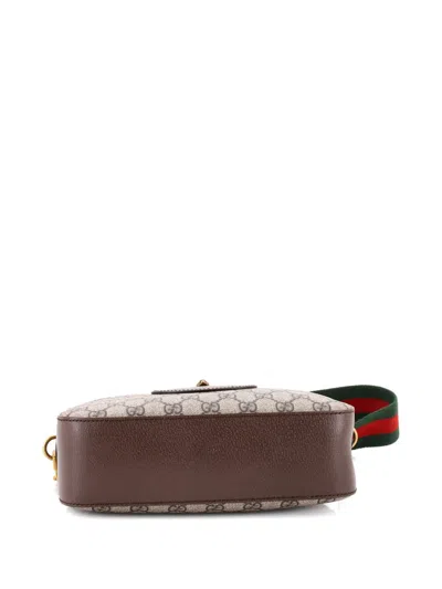 Pre-owned Gucci Neo Vintage Camera Messenger Bag Gg Coated Canvas Crossbody Bag In Brown