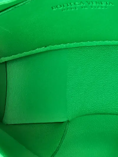 Pre-owned Bottega Veneta Cassette Maxi Intrecciato Leather Extra Mini Crossbody Bag In Green