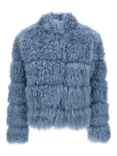 Simonetta Ravizza Shearling Jacket In Blue