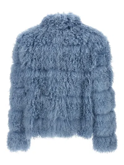 Simonetta Ravizza Shearling Jacket In Blue