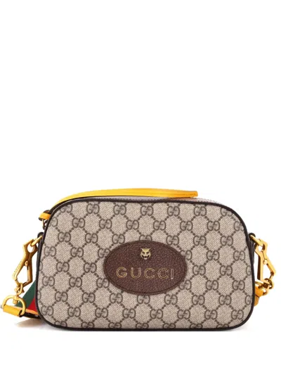 Pre-owned Gucci Neo Vintage Camera Messenger Bag Gg Coated Canvas Crossbody Bag In Brown