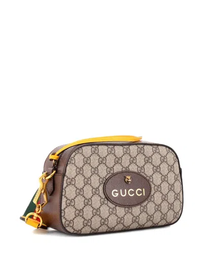 Pre-owned Gucci Neo Vintage Camera Messenger Bag Gg Coated Canvas Crossbody Bag In Brown