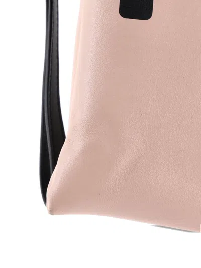 Pre-owned Fendi Logo Wristlet Printed Leather Large Clutch Bag In Neutral