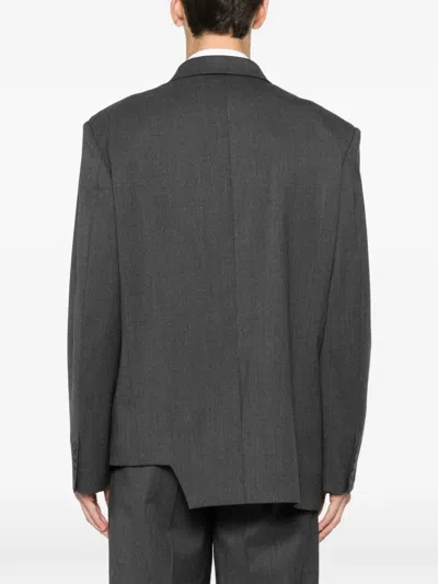 Medeea Trapezoid Asymmetrical Blazer In Gray