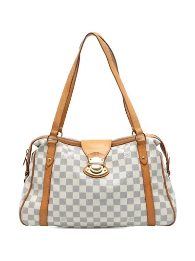 Pre-owned Louis Vuitton 2007-2025 Damier Azur Stresa Pm Shoulder Bag In White